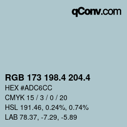 カラーコード: RGB 173 198.4 204.4 | qconv.com