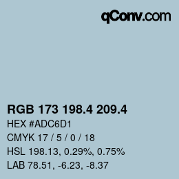 カラーコード: RGB 173 198.4 209.4 | qconv.com