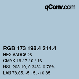 カラーコード: RGB 173 198.4 214.4 | qconv.com