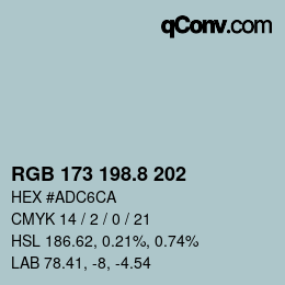 Color code: RGB 173 198.8 202 | qconv.com