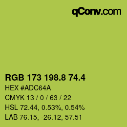 カラーコード: RGB 173 198.8 74.4 | qconv.com