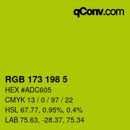 カラーコード: RGB 173 198 5 | qconv.com