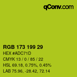 カラーコード: RGB 173 199 29 | qconv.com