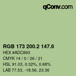 カラーコード: RGB 173 200.2 147.6 | qconv.com