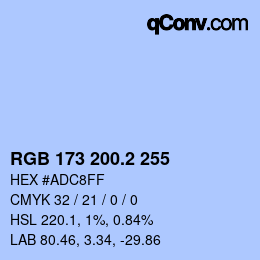 Color code: RGB 173 200.2 255 | qconv.com