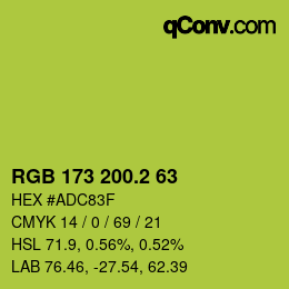 カラーコード: RGB 173 200.2 63 | qconv.com