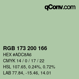 Color code: RGB 173 200 166 | qconv.com