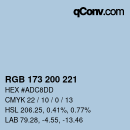 颜色代码: RGB 173 200 221 | qconv.com