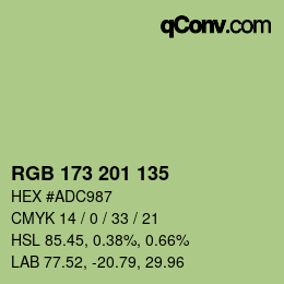 颜色代码: RGB 173 201 135 | qconv.com
