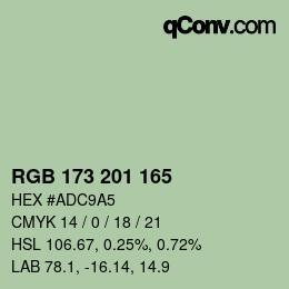 Color code: RGB 173 201 165 | qconv.com