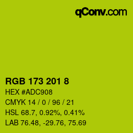 カラーコード: RGB 173 201 8 | qconv.com