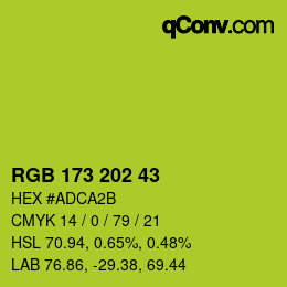 颜色代码: RGB 173 202 43 | qconv.com