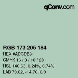 Farbcode: RGB 173 205 184 | qconv.com