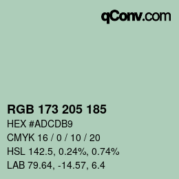 Farbcode: RGB 173 205 185 | qconv.com