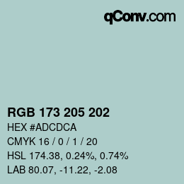 Farbcode: RGB 173 205 202 | qconv.com