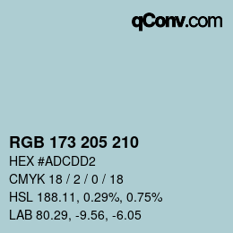 Farbcode: RGB 173 205 210 | qconv.com