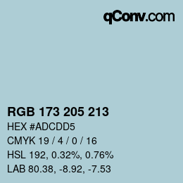 Código de color: RGB 173 205 213 | qconv.com