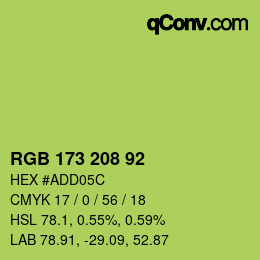 カラーコード: RGB 173 208 92 | qconv.com