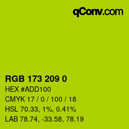 颜色代码: RGB 173 209 0 | qconv.com