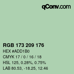 カラーコード: RGB 173 209 176 | qconv.com