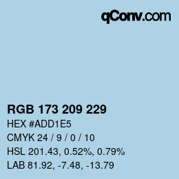 Color code: RGB 173 209 229 | qconv.com