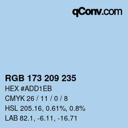Color code: RGB 173 209 235 | qconv.com