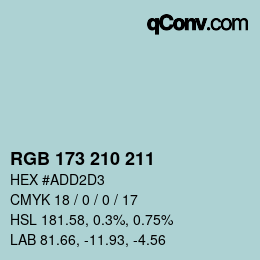 Color code: RGB 173 210 211 | qconv.com