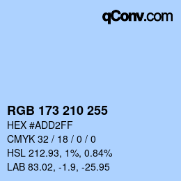 Color code: RGB 173 210 255 | qconv.com