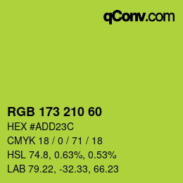 カラーコード: RGB 173 210 60 | qconv.com