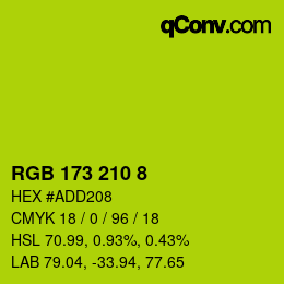 Color code: RGB 173 210 8 | qconv.com