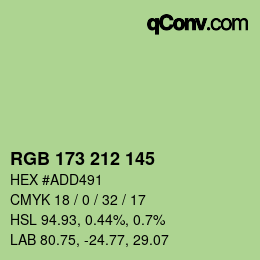 颜色代码: RGB 173 212 145 | qconv.com