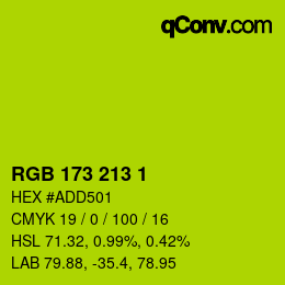 カラーコード: RGB 173 213 1 | qconv.com