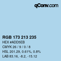 Color code: RGB 173 213 235 | qconv.com