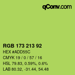 カラーコード: RGB 173 213 92 | qconv.com