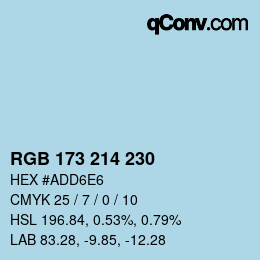 Color code: RGB 173 214 230 | qconv.com