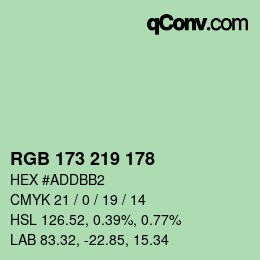 Farbcode: RGB 173 219 178 | qconv.com