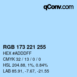 カラーコード: RGB 173 221 255 | qconv.com
