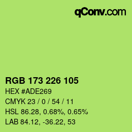 Color code: RGB 173 226 105 | qconv.com