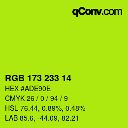 カラーコード: RGB 173 233 14 | qconv.com