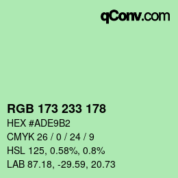 カラーコード: RGB 173 233 178 | qconv.com