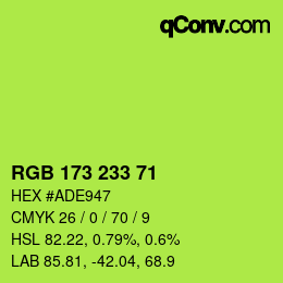颜色代码: RGB 173 233 71 | qconv.com