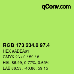 カラーコード: RGB 173 234.8 97.4 | qconv.com