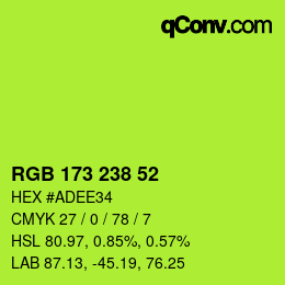 Farbcode: RGB 173 238 52 | qconv.com