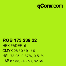 Color code: RGB 173 239 22 | qconv.com