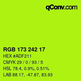 Color code: RGB 173 242 17 | qconv.com