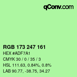 Código de color: RGB 173 247 161 | qconv.com