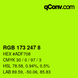 颜色代码: RGB 173 247 8 | qconv.com