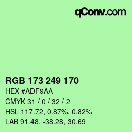 カラーコード: RGB 173 249 170 | qconv.com