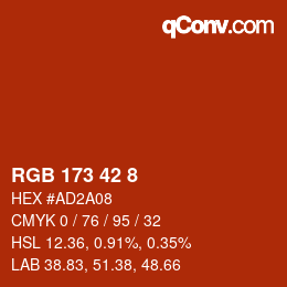 カラーコード: RGB 173 42 8 | qconv.com