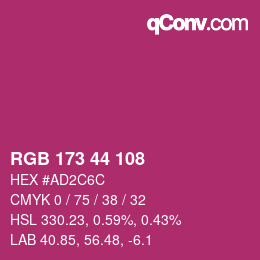 Color code: RGB 173 44 108 | qconv.com
